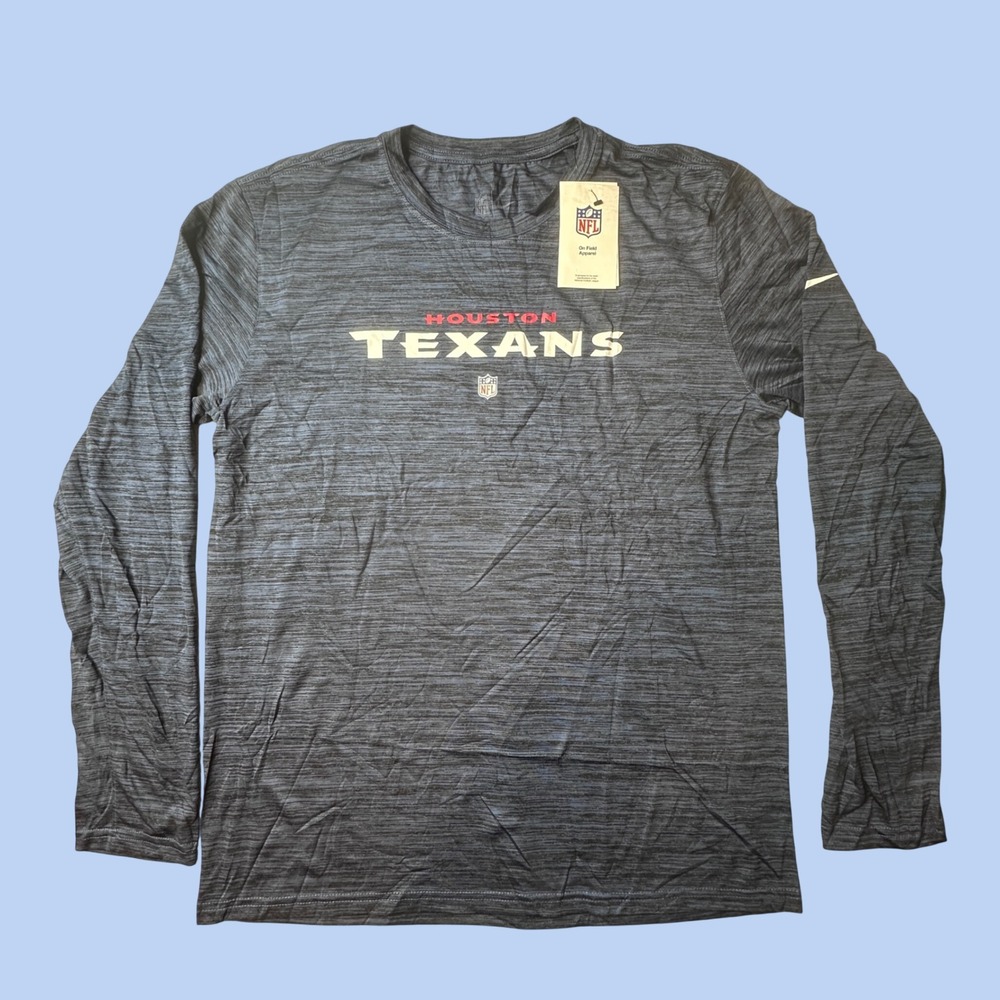 Houston Texans Nike Long Sleeve T-Shirt Mens L Navy NFL Football FD2459-459 NEW